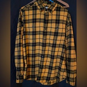 Ae American Eagle Classic Fit Super Soft Flannel Shirt Men’s M Yellow Black